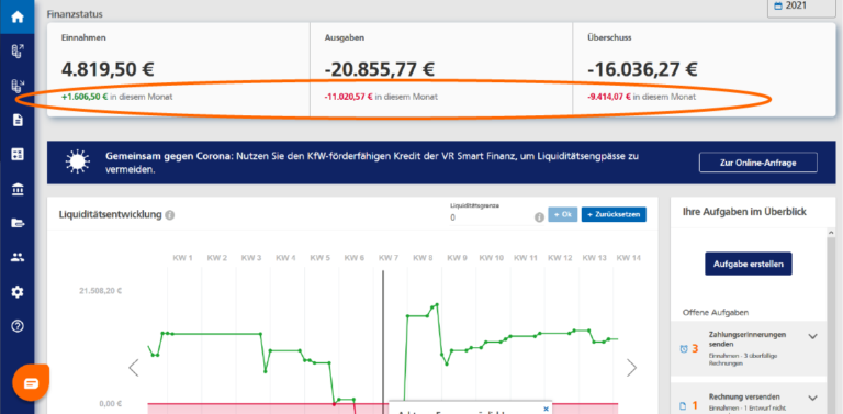 Finanzstatus im VR Smart Guide