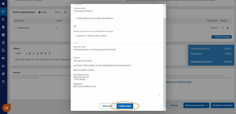 VR Smart Guide E-Mail Editor