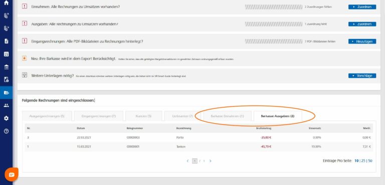 Digitales Kassenbuch im DATEV Export
