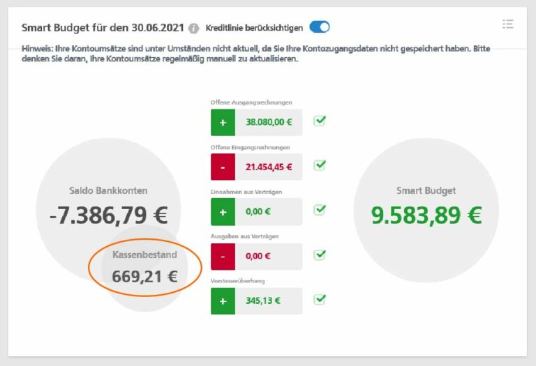 Digitales Kassenbuch im SmartBudget