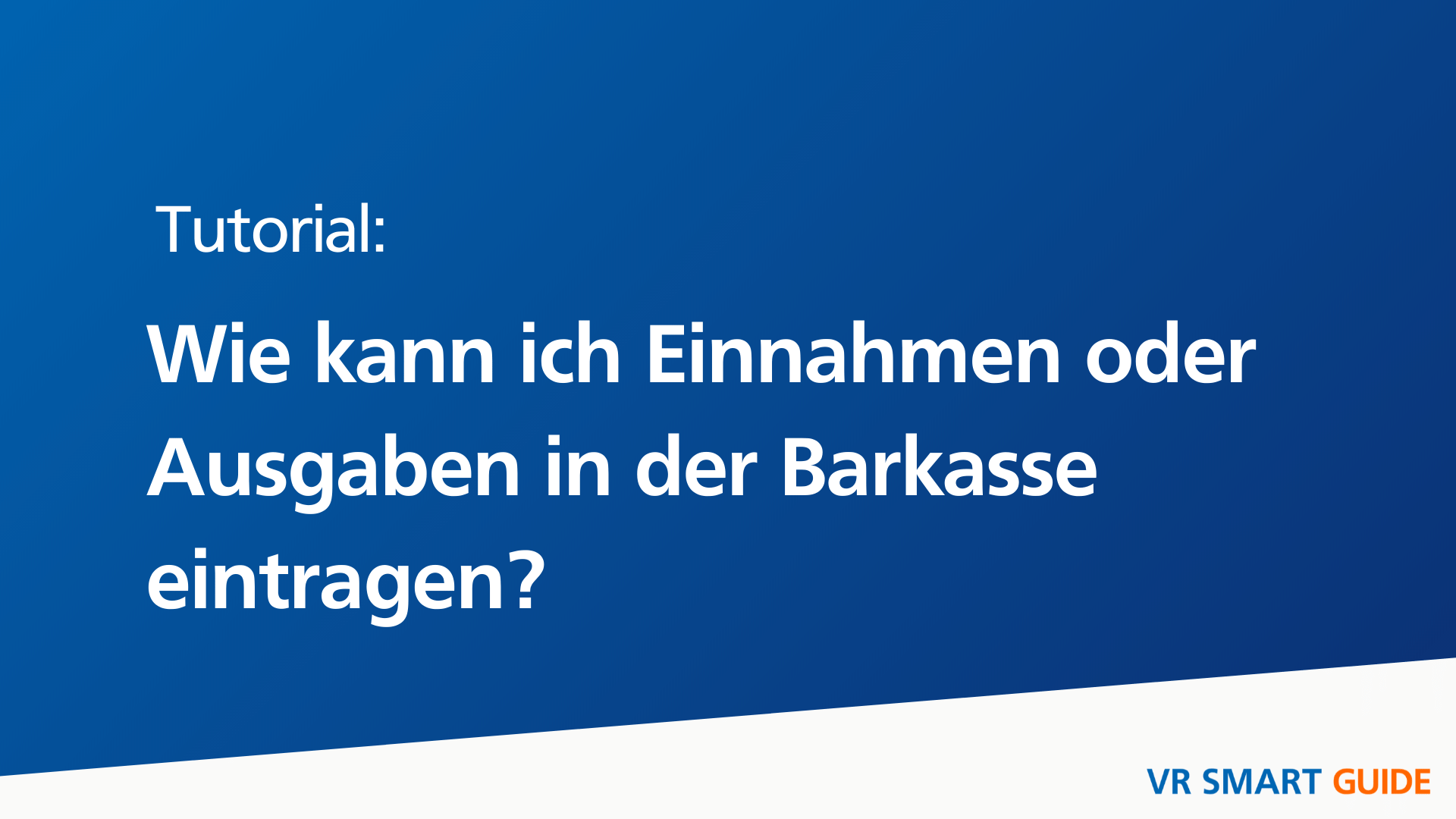 Video-Tutorial: Erfassung Bareinnahmen und Barausgaben