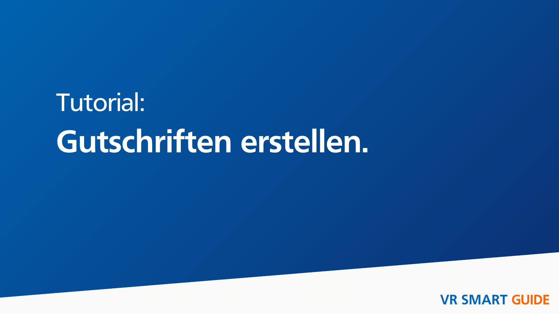 Tutorial zur Erstellung einer Gutschrift